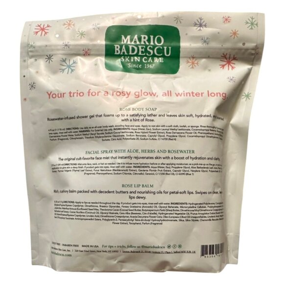 Mario Badescu Rose Winter Essentials Trio Holiday Gift Set - NEW - Picture 5 of 11